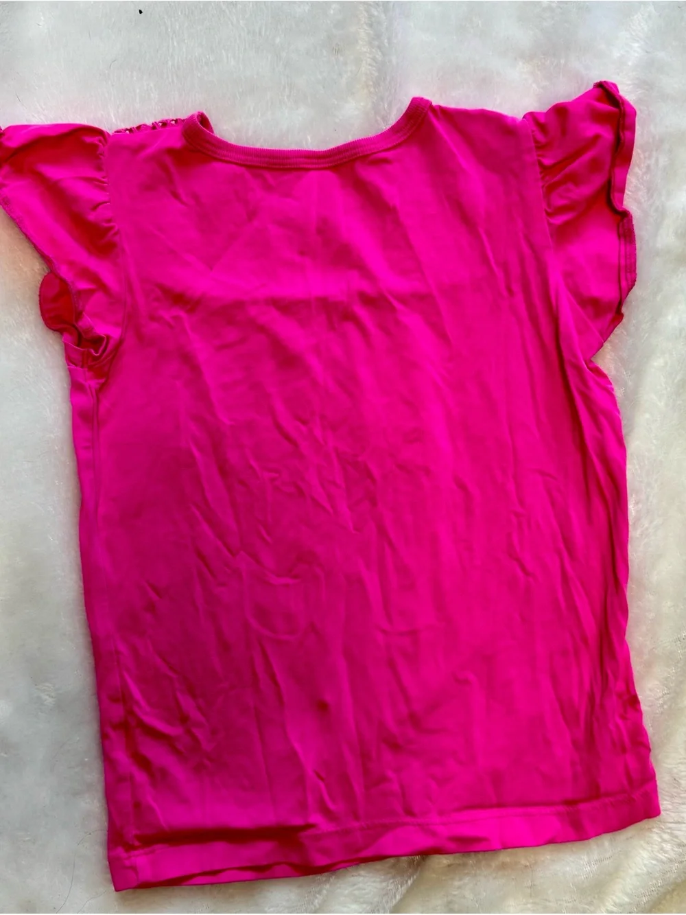 Carter's Bright Hot Pink Short Sleeve Tee with Crochet Yoke